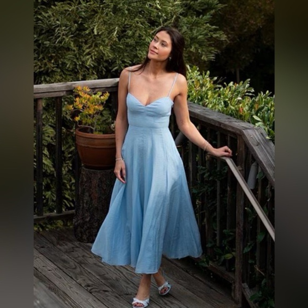 Gianni Bini Blue spaghetti strap midi dress - size 8